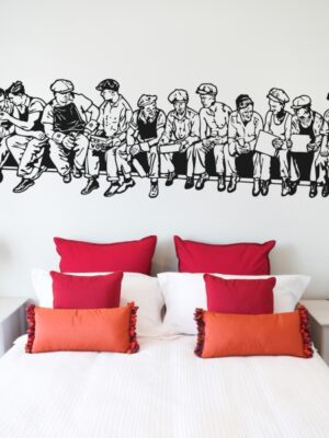 Vinilo decorativo desayuno en viga