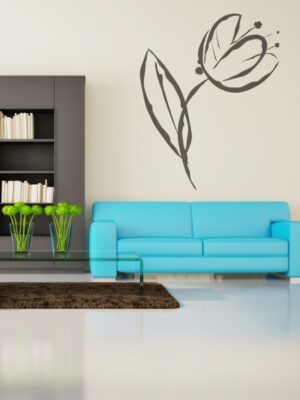 Vinilo decorativo flor a mano