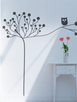 Vinilo decorativo buho en rama