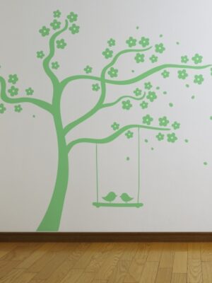 Vinilo decorativo árbol y columpio