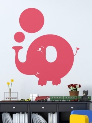 Vinilo infantil elefante pompitas