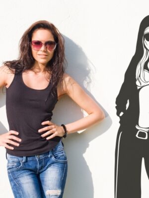 Vinilo decorativo chica urban