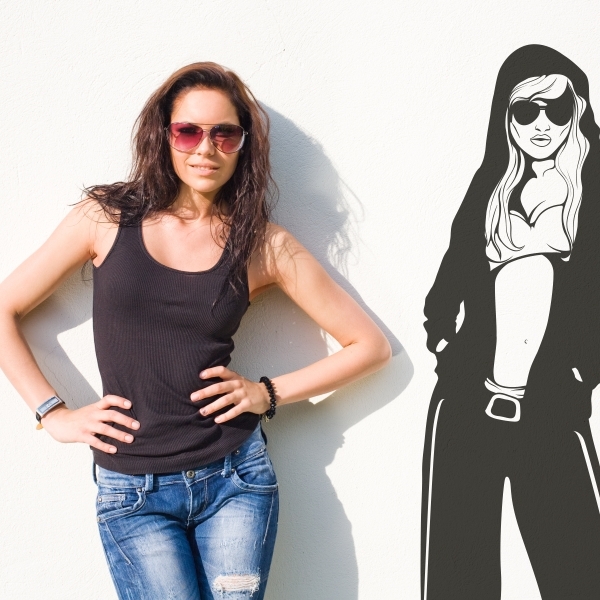 Vinilo decorativo chica urban