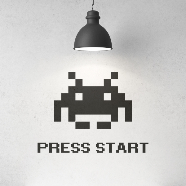 Vinilo decorativo Press Start