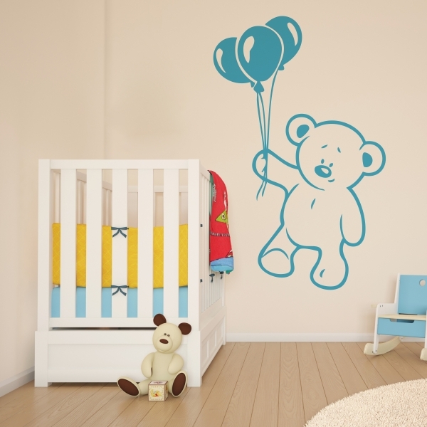 Vinilo infantil osito y globos