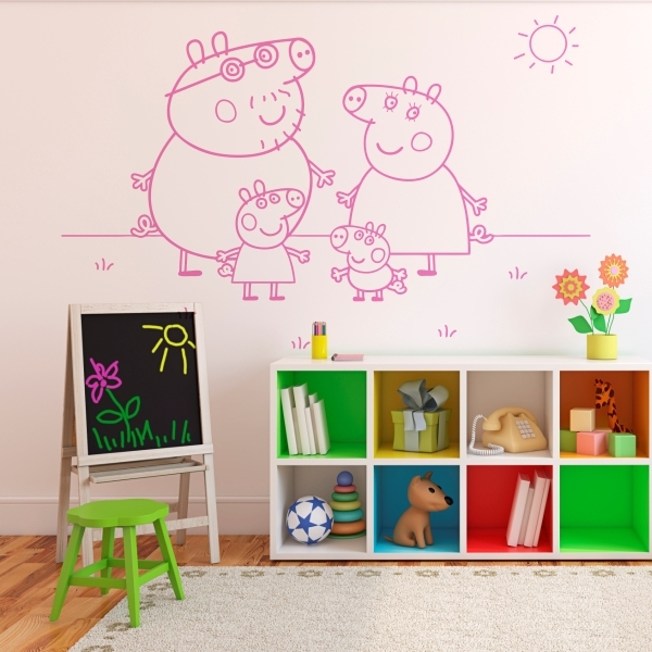 Vinilo infantil familia Peppa Pig