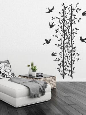 Vinilo decorativo enredaderas y pájaros