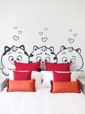 5163.jpg Vinilo cabecero gatitos