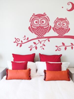 Vinilo decorativo buhos en rama III