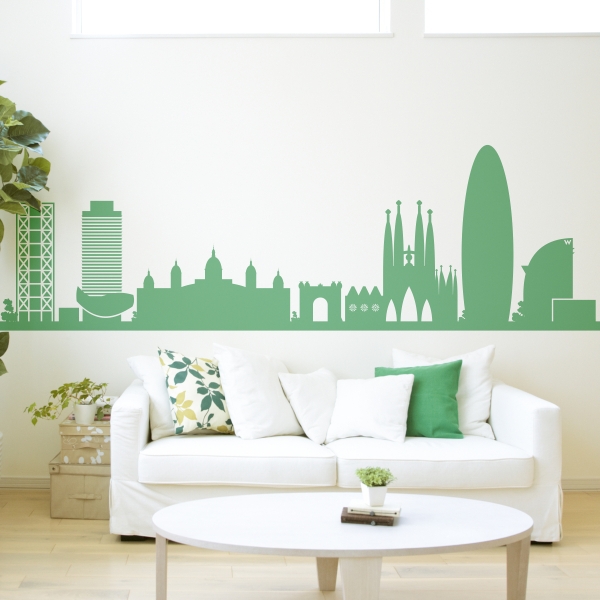 Vinilo decorativo skyline Barcelona III