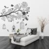 Vinilo decorativo árbol jaula