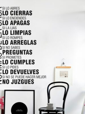 Vinilo decorativo normas de la casa