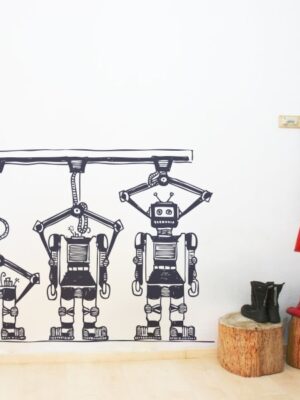 Vinilo decorativo robot en cadena