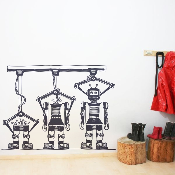Vinilo decorativo robot en cadena
