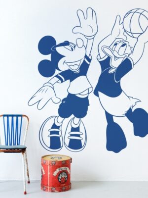 5291.jpg Vinilo infantil Mickey Mouse y Donald baloncesto