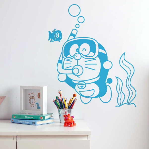 5417.jpg Vinilo infantil Doraemon buceador
