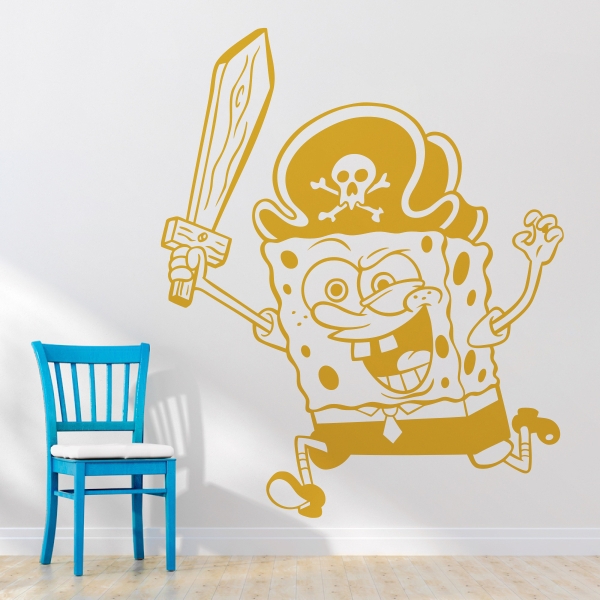 Vinilo infantil Bob Esponja pirata