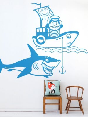 Vinilo infantil pescador