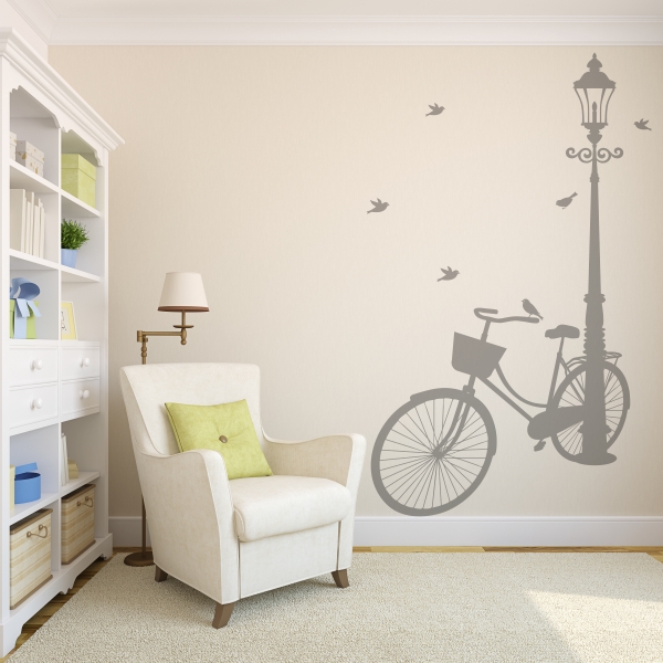 Vinilo decorativo Farola y bicicleta II