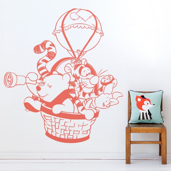 Vinilo infantil Winnie the Pooh en globo