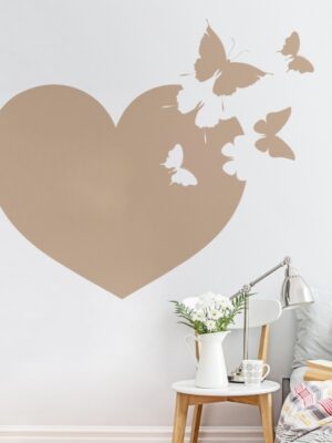 5531.jpg Vinilo decorativo Corazón de mariposas