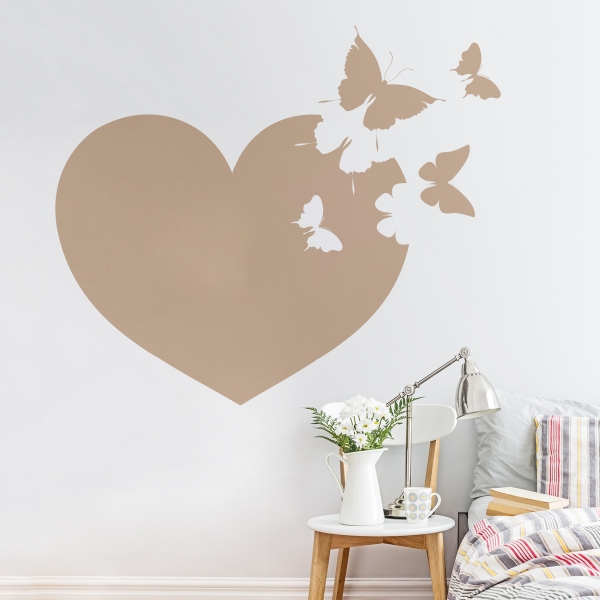 5531.jpg Vinilo decorativo Corazón de mariposas