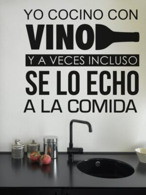 Vinilo decorativo cocinando con vino