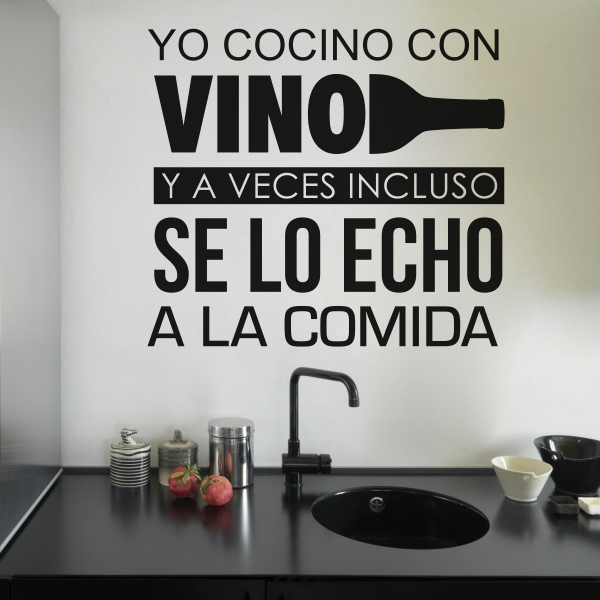 5635.jpg Vinilo decorativo cocinando con vino