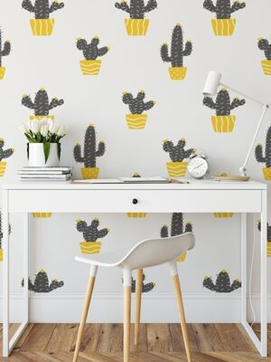 6462.jpg Papel pintado yellow cactus