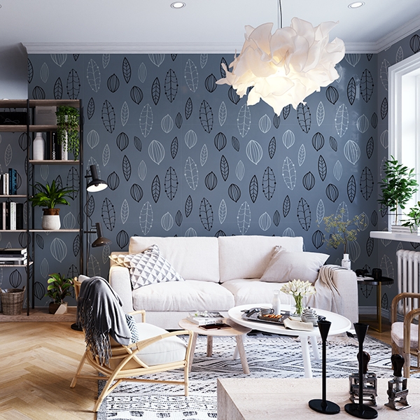 Papel pintado blue leaves