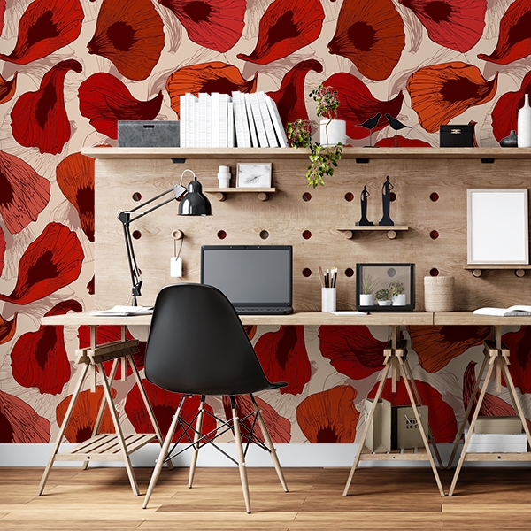 Papel pintado red leaves