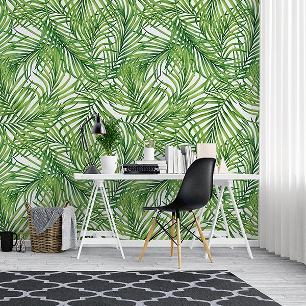 Papel pintado Tropical green