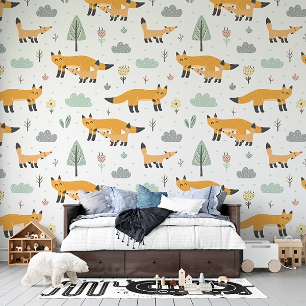 Papel pintado scandinavian fox