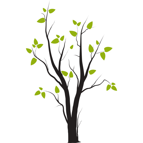 Vinilo decorativo arbol zen con hojas