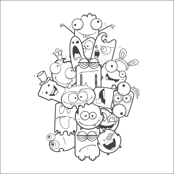 Vinilo infantil monstruos