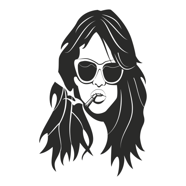 Vinilo decorativo retrato chica fumando