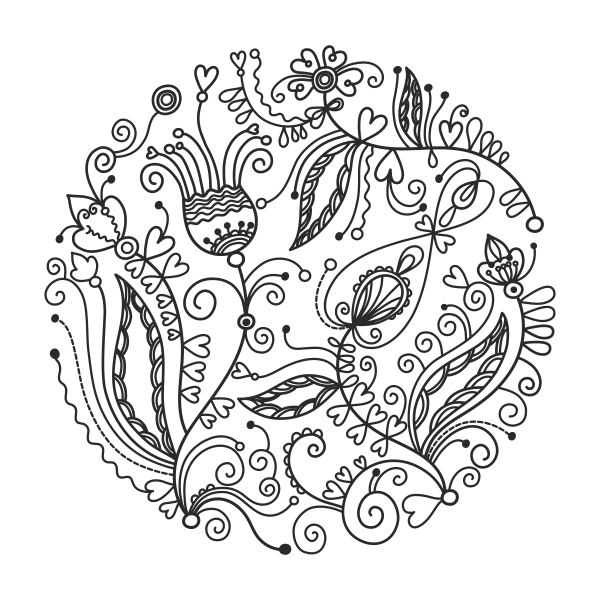 4146.png Vinilo decorativo flores entrelazadas