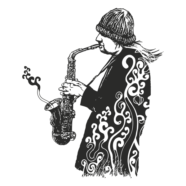 4182.png Vinilo decorativo saxofonista