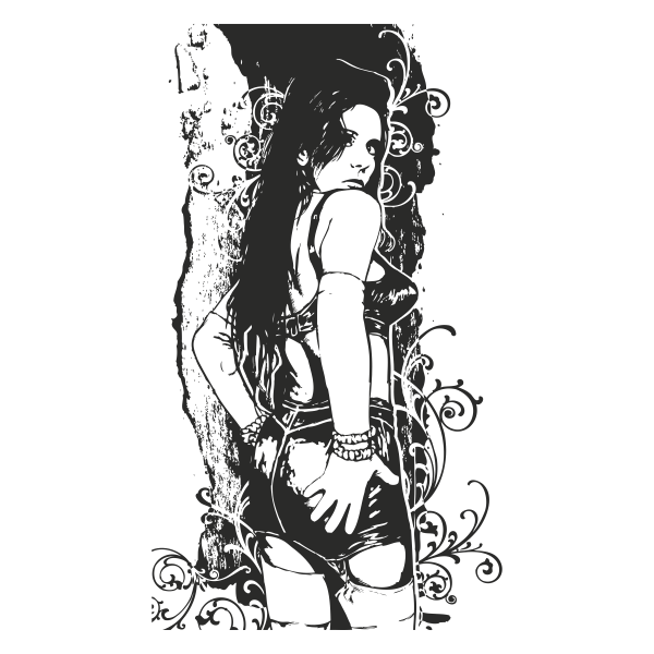 Vinilo decorativo chica sexy urbana