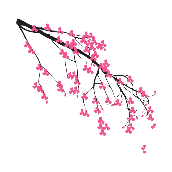 Vinilo decorativo rama con flores