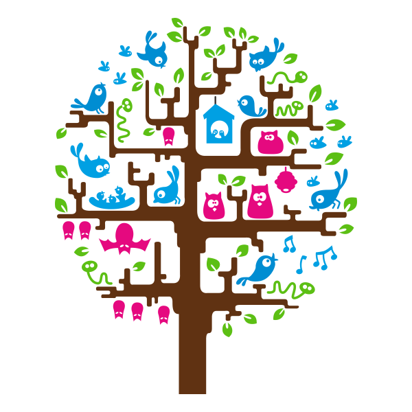 Vinilo infantil árbol multicolor