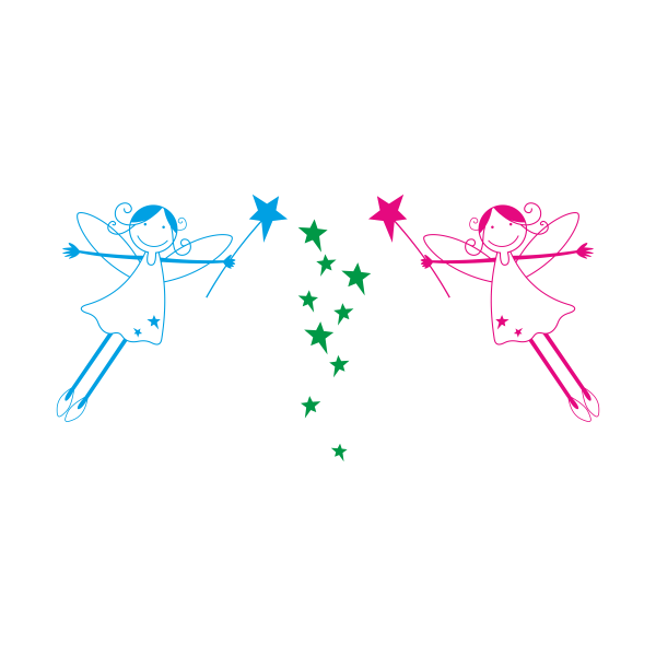 Vinilo infantil hadas de colores