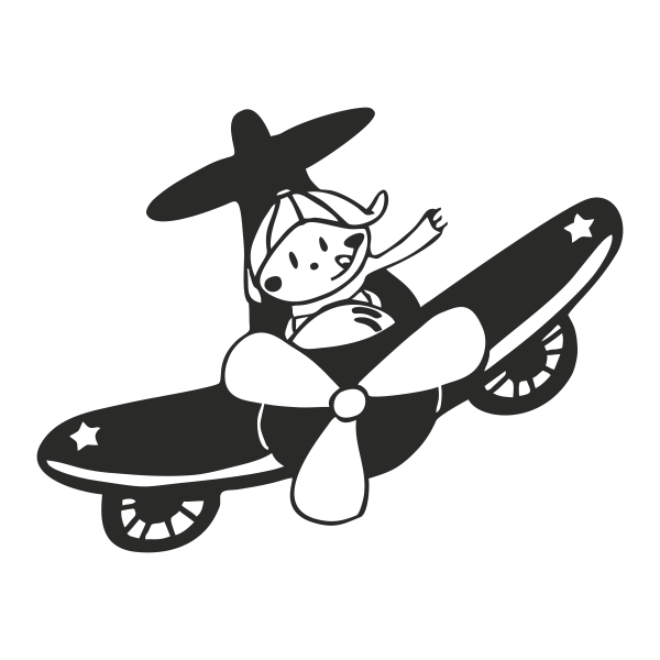 Vinilo infantil pequeño aviador