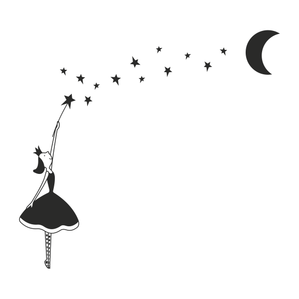 4260.png Vinilo infantil princesa y estrellas