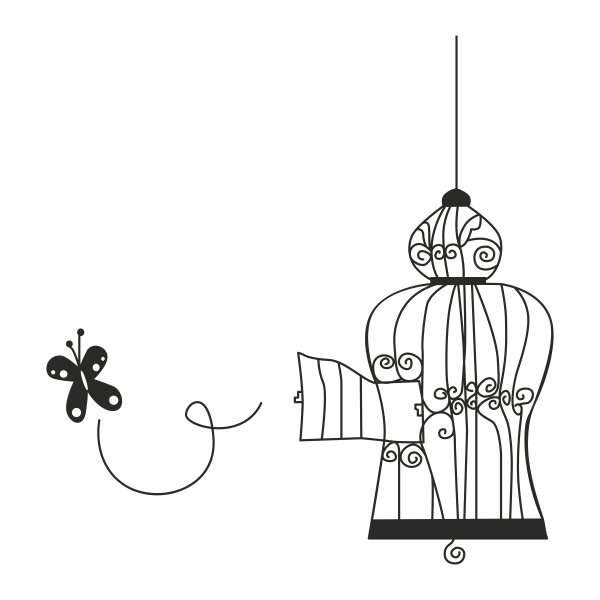 Vinilo decorativo pajarera vintage