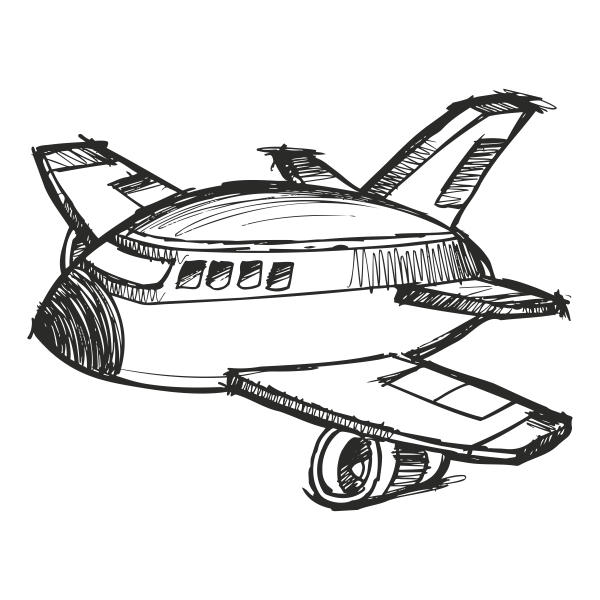 4276.png Vinilo infantil avión dibujado a mano