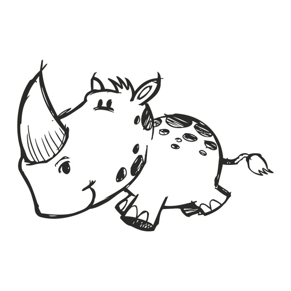 4278.png Vinilo infantil rinoceronte