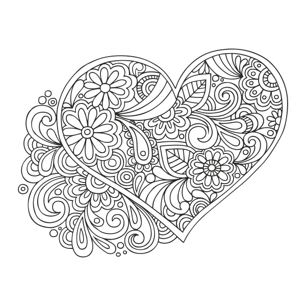 4292.png Vinilo decorativo corazón con flores