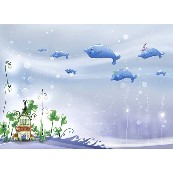 Fotomural infantil delfines