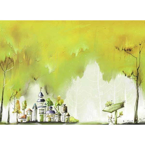 4352-1.jpg Fotomural infantil pueblo animado